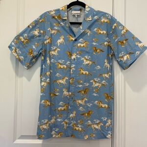 Ganni horse print button shirt